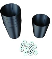 Generisch Würfelbecher Knobelbecher Set mit 6 Bechern und 12 Würfeln