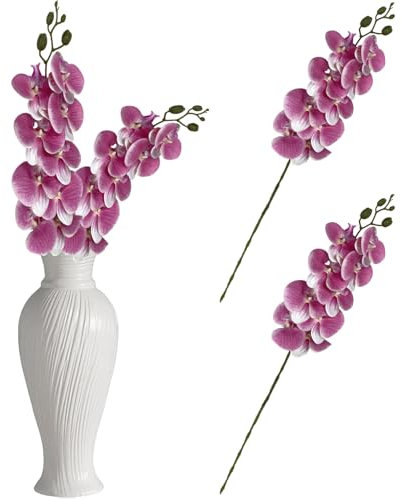 Artificial Flowers Bridal Bouquet Accessories - Faux Flowers That Look Real Long Stem Pack of 2 5428