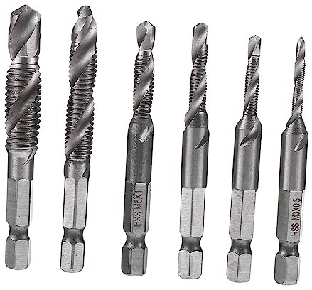 DIYEAH 2 Sätze Bohrer-set Ratsche Hartmetall Gewindebohrer Entgrater Plasure Threads Bohrer Mit Sechskantschäften Bohrer Mit Metrischem Gewinde Hochgeschwindigkeitsstahl 6 Stücke * 2