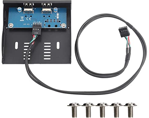 Mtlavishness Lecteur de Disquette 3,5 Pouces USB 2.0 2 Ports 9 Broches en cuivre étamé, Panneau Avant