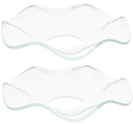 Garneck 2pcs Elegant Glass Candle Drip Protectors Taper Candle Holder Plate Wax Catcher Rings for Dinner