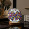 Maroc lampe de mosaïque bleue Vintage Retro teintée turc marocain bohème Tiffany côté lit coloré verre fait à la main avec base en bois USB charge décor lumière pour chambre