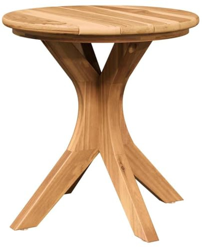vidaXL Beistelltisch Braun 40 x 40 x 41 cm Massivholz Teak, Garten und Terrasse, Moderner Tisch für draußen, Teakholz, wetterfest, minimalistischer Patio-Dekor