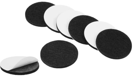 TA-VIGOR 16pcs Felt Chair Leg Pads 40mm Round Self Adhesive Furniture Pads Floor Protectors for Hardwood and Tile Floors, 3mm Thick Furniture Foot Pads for Chairs and Tables(Black)