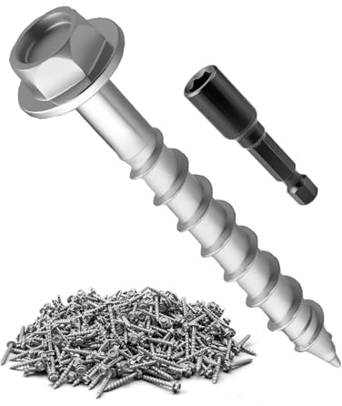 500Pcs Screws, #9 x 1-1/2 High-Strength Steel Joist Hanger Screws for Heavy-Duty Connections, 1/4 Hex Drive