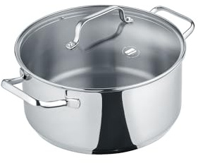 Berndes b.brilliant Kochtopf 20 cm – Edelstahl Kochtopf mit Glasdeckel – Induktion & allherdtauglich - unbeschichtet mit Messskala – spülmaschinengeeignet & backofengeeignet