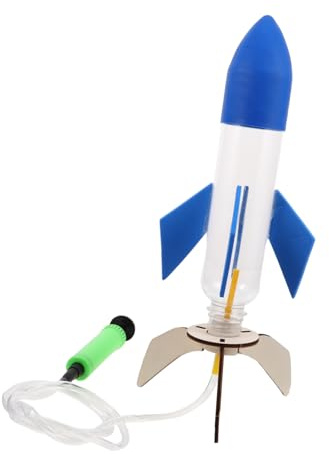 Model Rocket Launcher Water Spray Toy Plastic Wood Physics Learning | Rocket Spray Toy for Kids, DIY Space Shuttle Model, Parent-child Bonding and Birthday Present Random Color