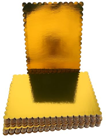 Garneck 20pezzi Vassoio Ondulata Rettangolare Spessore Per Torte Cupcakes Pizze e Dessert Base Per Torte Usa e Getta