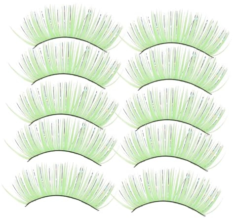 FRCOLOR 5pairs Halloween Makeup False Eyelashes Fake Eyelash Dense for Performance Party Stage