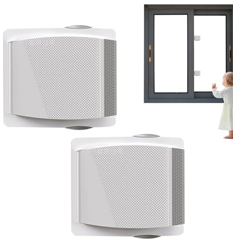 FmtwPhn Cerradura Para Puerta Corredera De Vidrio - Paquete de 2 Cerrojos para Ventana o Puerta Corrediza para Seguridad Infantil,Reemplazo De Bloqueo De Seguridad Para Ventana Bebé Hogar Viaje Baño