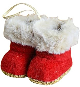 Juego de 2 piezas de botas de Navidad para árbol colgante, decoración para el hogar, escritorio, bolsa de caramelos, colgantes, decoración de botas