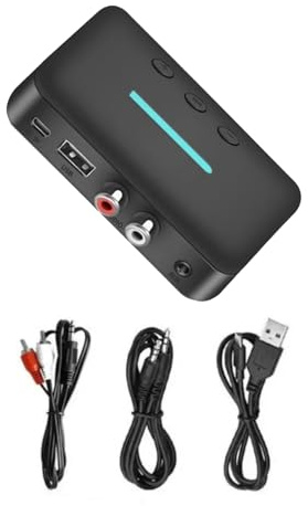 Receptor de sistema estéreo, receptor Bluetooth 5.3 para estéreo doméstico, adaptador inalámbrico RCA AUX USB, sonido sin pérdidas