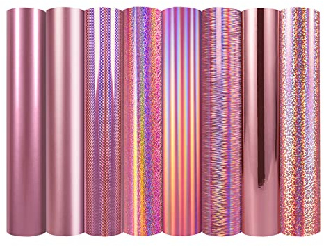 TECKWRAP Holografische selbstklebende Vinylfolien, 30,5 x 30,5 cm, 8 Blatt/Packung für Bastelschneider, Schilderplotter