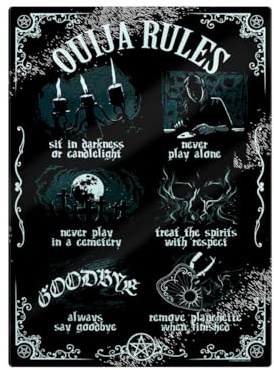 Ouija Board Rules Hackbrett Schwarz 28.5x39cm