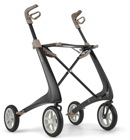 byACRE Carbon Ultralight Rollator | Världens lättaste kolfiberrollator – bara 4,8 kg | Kan användas inomhus och utomhus | Hopfällbar och lätt för bagagerum och resor | 5 års garanti