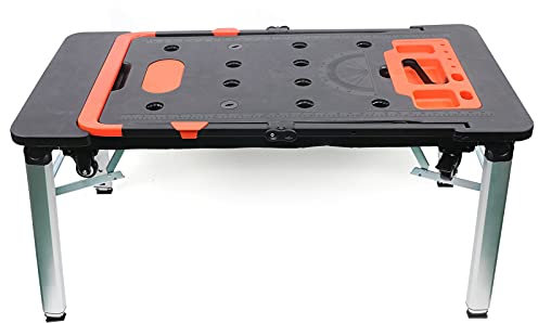 7 in 1 Multifunktion Arbeitstisch Werkbank Rollbrett Arbeitsplattform Handwagen, Abmessungen Der Arbeitsfläche 1140 X 590 Mm, Tischhöhe Einstellbar Von 520-780 Mm