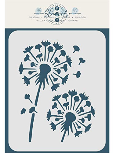 Stencil Pusteblume Schablone 11,4 x 15 cm (M) - Klassische Blumen Blumen Bordüre Schablonen für Malvorlage
