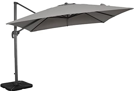 Cosma Ombrellone da Giardino P/L m 3x4 in Metallo telo Grigio OM807251