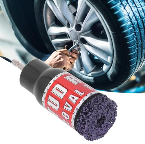 Rankomu Radbolzen- und Nabenreiniger mit Drahtbürste und 2 Schleifscheiben, Reinigungswerkzeug für Radnabenschleifer für 1/2-Zoll-Schlagschrauber, Nadelentroster für elektrische Bohrmaschine