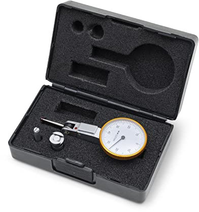 WIKISTORE COMPARATORE A LEVA, Strumento di misurazione 0-0,8 mm, Attrezzo da lavoro con lettura 0,01, Quadrante diametro 30 mm, Astina rubino 16 mm, Attrezzi lavoro resistenti