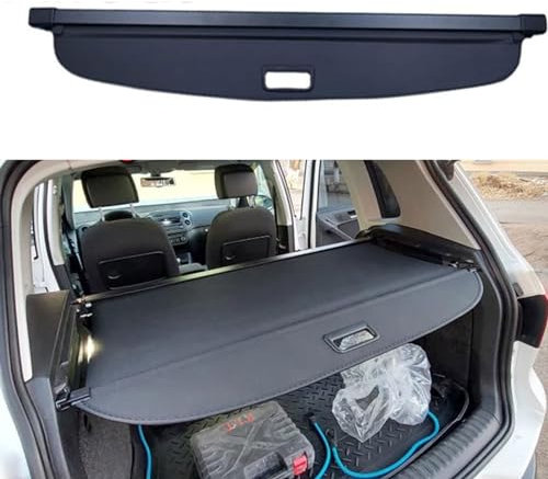 WUURAA Retractable Rear Trunk Parcel Shelf for VW Tiguan 2010 2011 2012 2013 2014 2015 2016 2017 2018, Curtain Shelves Luggage Cargo Shield Cover Auto Shelves Organizer