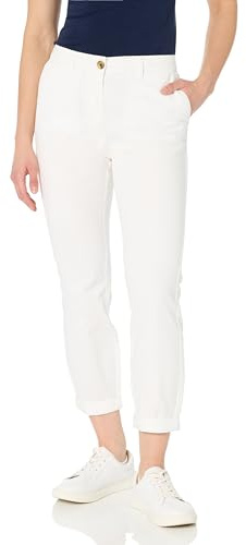 Nautica Jeans Women's Montauk Chino Pants, Bright White, 14