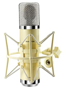 SUUNTOK Rohr-Kondensatormikrofon, professionelles XLR-Studiomikrofon mit 34 mm großer Membran, Nierencharakteristik, Computer, Gaming-PC, TM251S Mikrofon-Kit für Singen, Podcasting, YouTube, Gelb