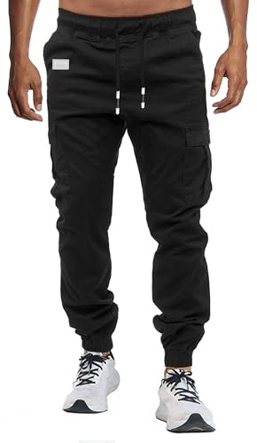 VMSUCIJ Mens Cargo Trousers Joggers for Men UK Work Trousers Outdoor Pants Cotton Chinos Regular Fit Multi-Pocket