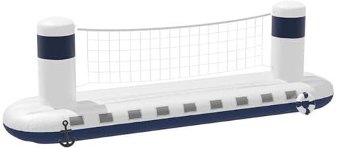 KHZKHC Aufblasbares Pool-Volleyball-Spielset, Sommer-Poolspiele, Mit Aufblasbarem Anker, Aufblasbarem Ring, Aufblasbarem Volleyball, Volleyballnetz, Hochelastisches, Verdicktes PVC