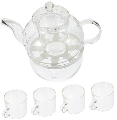 LABRIMP Teekannen Mit Teetassen Glas Teeservice Mit Griff Für Tee Zeremonie Zubehör Teekessel Mit Sieb Für Teezubereitung Für Zuhause Und Büro