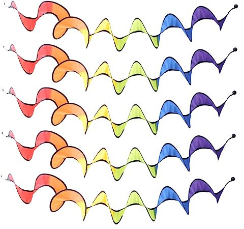 CAXUSD 5stücke Windspiel Regenbogen-spiralrotator Für Außenbereich Hängende Windmühle Für Zelt Und Garten Bunte Drehende Dekoration Für Rasen Und Picknick