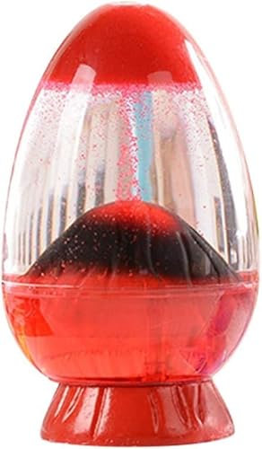MMIAOO Volcano Eruptions Flüssige Sanduhr-Timer, Flüssigkeit, Bewegung, Blasen, Tropfen, Öl, Sanduhr, Timer, Flüssigkeit, Bewegung, Bubbler, Timer, Schreibtisch-Ornament (rot)
