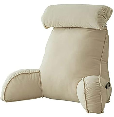 Extra großes Rückenstütze Lesekissen mit abnehmbarer Nackenrolle und Armstütze, ideal für Bett, Gaming, Lesen, Entspannen oder Fernsehen, 75 x 40 x 50 cm