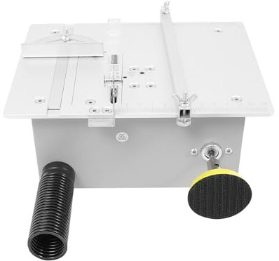 Mini scie circulaire de table 96 W : scie de précision portable avec 4 lames, lame de scie de 0,1 à 20 mm réglable en hauteur, idéale pour les projets de travail du bois DIY