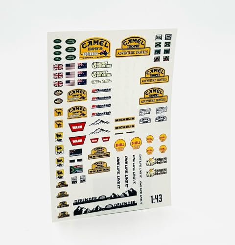 Waterslide Decal 1:43 Camel Trophy Offroad Cars Slotcar Modellbau Modellbahn 4x4 Adventure ONE LIFE Tuning Mini Defender usw.