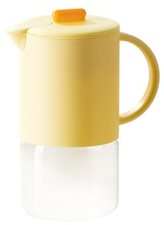 Glass Juice Pitcher, Heat Resistant Pitcher, Easy Clean Container, Airtight Drink Distributeur with Easy Pour Spout and Ergonomic Handle for Everyday Use, 9,06 x 7,6 x 4,72 Inches