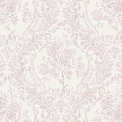 CiCiwind Carta Da Parati Autoadesiva Con Fiori Vintage Europei, Rosa, 44 Cm X 10 M, Impermeabile, Rimovibile, Per Pareti, Armadi E Mobili