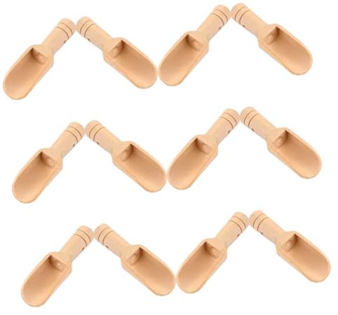 ifundom 12pcs Mini Wooden Scoops for Spice Jars Cooking Tea Coffee Small Wood Scoop Spoons for Household Canisters