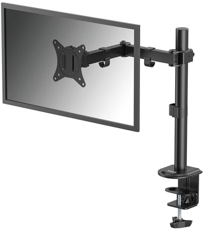 Fellowes Everyday Adjustable Single Monitor Arm – Supports screens up to 32 weighing 9kg, Tilt, Swivel, Rotate, VESA 75/100, Clamp or Grommet Mount, Cable Management