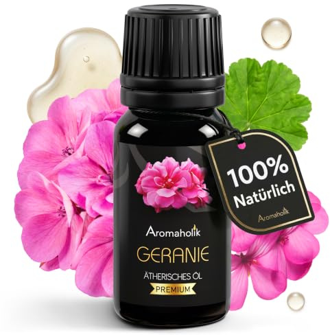 Geraniumöl BIO 10 ml – 100% natürlich, ätherisches Öl aus Indien für Diffuser, Saunaaufguss & Aromatherapie, Zertifiziertes Öl für Sauna & Massage