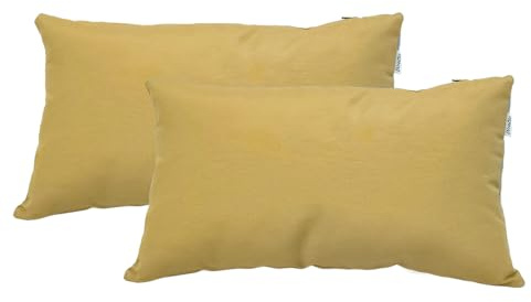 DiseLio | Pack 2 Fundas de Cojín 40 x 60 cm Color Beige Liso Loneta Algodón y Poliéster - Hechas en España. Decoración Sostenible. Fundas Almohadones Ideales para la Cama. (40x60 Beige)