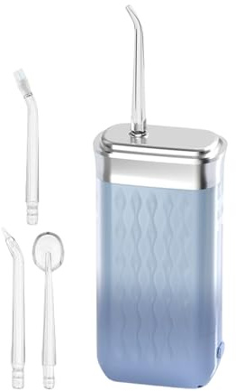 Idropulsore Dentale da Viaggio Filo Interdentale Senza Fili | Con 4 Ugelli Modalità Pulsazione Regolabile Serbatoio 200ml Alimentato A Batteria Silenzioso Impermeabile Per Pulizia