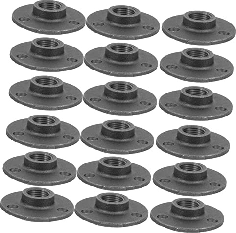 POPETPOP 20 Piezas Base de Brida de Hierro Industrial Accesorios para Proyectos de Decoración y Diy con Cuatro para Instalación Paredes