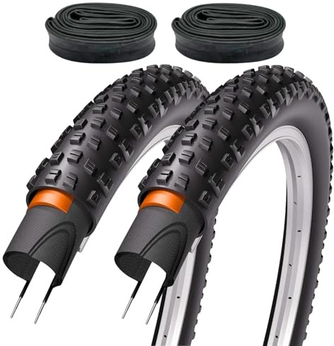 2er Set Fahrradreifen 27,5x2,25 Zoll 57-584 Pannenschutz mit Autoventil Schläuchen AV