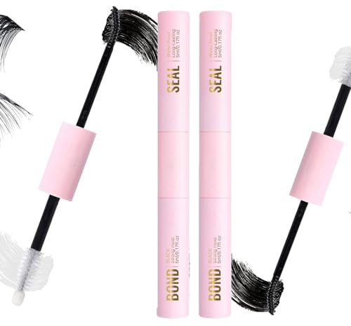 2PC Wimpern Kleber für Wimpern Verlängerungen, 2-in-1 Wimpern Bond und Dichtung, schwarze Wimpern Kleber mit Wimpern Remover & Pinzetten