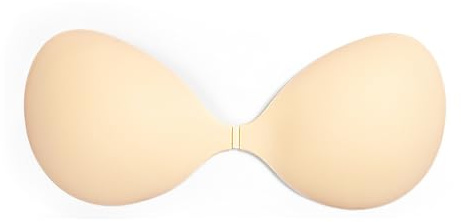 STEGREIF Klebe BH Push-up – Unsichtbarer Trägerloser BH Sticky Bra, Wiederverwendbar & Starker Halt – Silikon Cups A–D für Rückenfreie Kleider (DE/NL/SE/PL, Körbchengröße & Bandgröße, B, Beige)