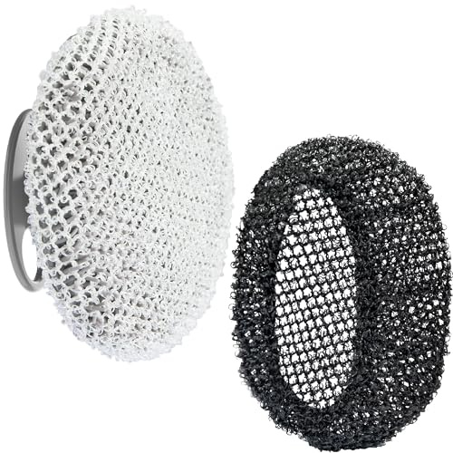 INNERNEED Éponge de bain en luffa en maille exfoliante pour homme et femme - Convient à tous les types de peau (gris)