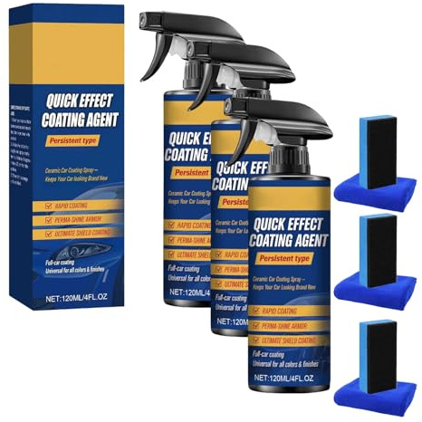 1–3 stycken snabbtorkande beläggningsmedelsspray för bilar, keramisk paint Sealant, för glans och skydd, beläggningsspray billlack, glasrengöring för fordon (3)