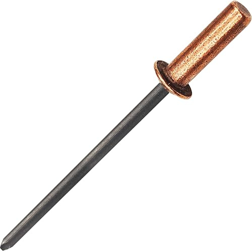 Set mit 60 Blindnieten, wasserdicht, geschlossene Spitze – 3 Größen: Ø 3,2 x 6,5/9/11 mm (20 pro Größe) – gewölbter Kopf aus Kupfer, Bohrfutter aus Stahl