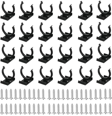 24 Stück Küchensockel Befestigung, Sockelleisten Clips mit 48 Schrauben, Stabile Montage für Sockelleiste Küche, Einfache Installation, Universelle Passform, für 32-42mm Küchenfüße, (Schwarz)